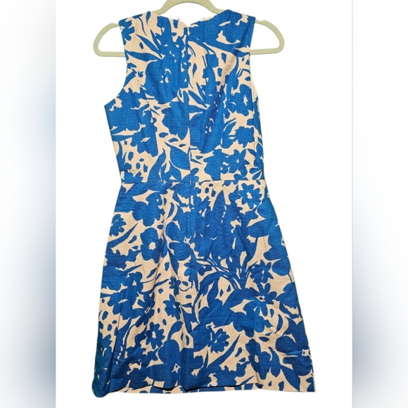 J. Crew EUC Size 2 Blue and White Floral Dress - Picture 3 of 4